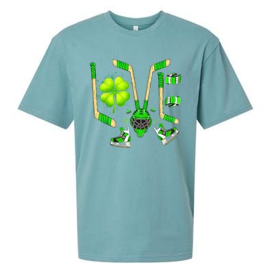 Ice Hockey St Patricks Day Love Cute Boy Girl Goalie Sueded Cloud Jersey T-Shirt