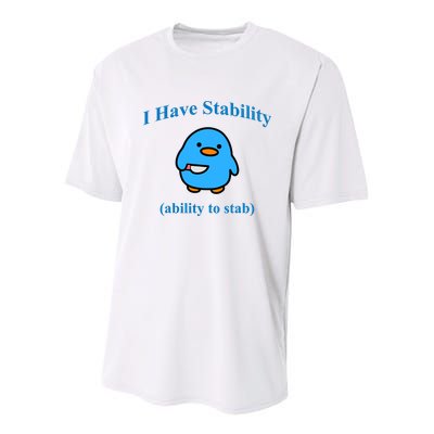 I Have Stability Ability To Stab Youth Performance Sprint T-Shirt
