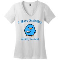 I Have Stability Ability To Stab Women's V-Neck T-Shirt