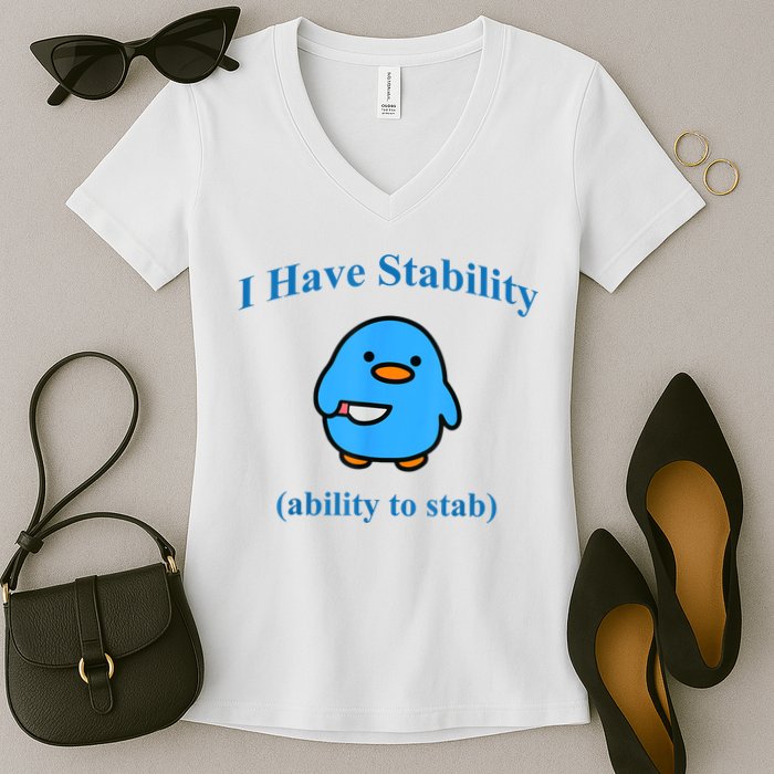 I Have Stability Ability To Stab Women's V-Neck T-Shirt