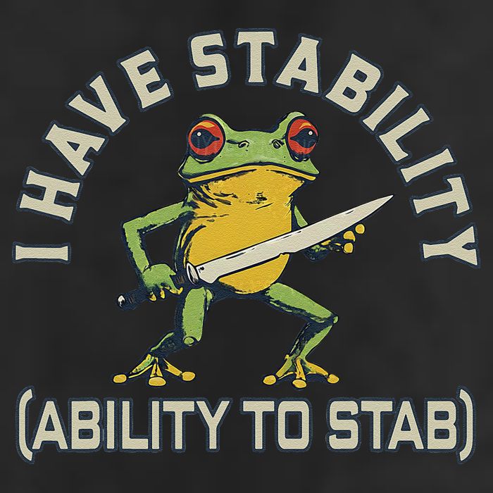 I Have Stability Ability To Stab Funny Frog Humor Sarcastic Golf Towel