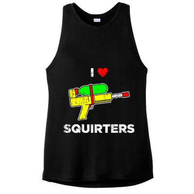I Heart Squirters Funny I Love Squirters Ladies PosiCharge Tri-Blend Wicking Tank