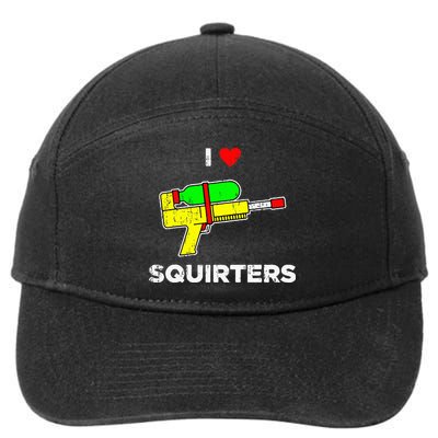 I Heart Squirters Funny I Love Squirters 7-Panel Snapback Hat