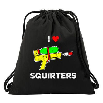 I Heart Squirters Funny I Love Squirters Drawstring Bag