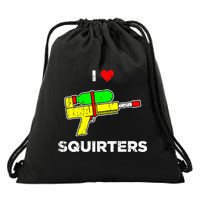 I Heart Squirters Funny I Love Squirters Drawstring Bag