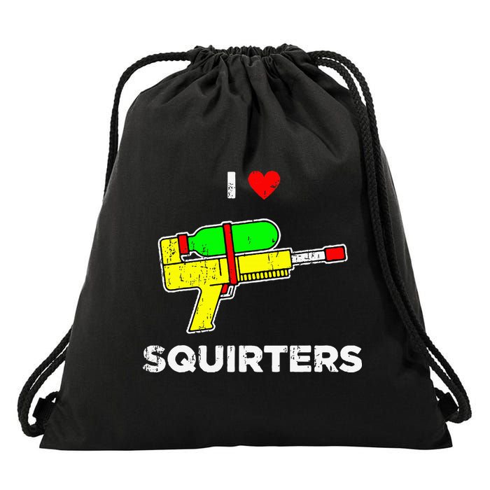 I Heart Squirters Funny I Love Squirters Drawstring Bag