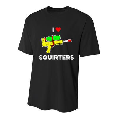 I Heart Squirters Funny I Love Squirters Youth Performance Sprint T-Shirt