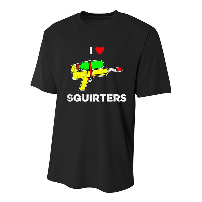 I Heart Squirters Funny I Love Squirters Youth Performance Sprint T-Shirt