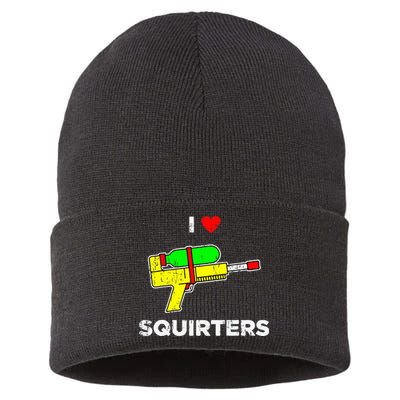 I Heart Squirters Funny I Love Squirters Sustainable Knit Beanie