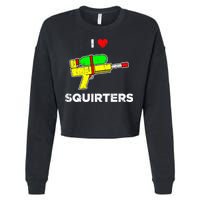 I Heart Squirters Funny I Love Squirters Cropped Pullover Crew