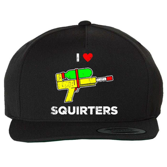 I Heart Squirters Funny I Love Squirters Wool Snapback Cap