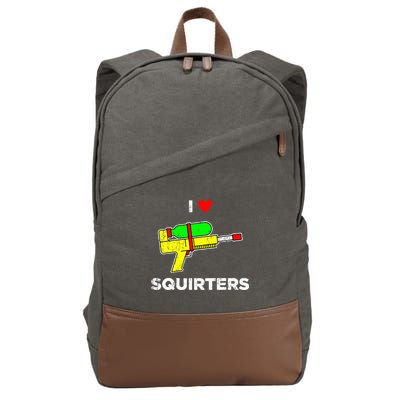 I Heart Squirters Funny I Love Squirters Cotton Canvas Backpack