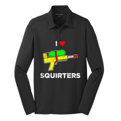 I Heart Squirters I Love Squirters Silk Touch Performance Long Sleeve Polo