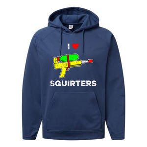 I Heart Squirters I Love Squirters Performance Fleece Hoodie