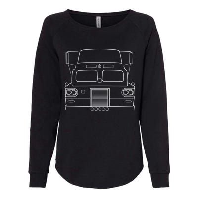 International Harvester Sightliner Classic Truck White Line Funny Gift Womens California Wash Sweatshirt