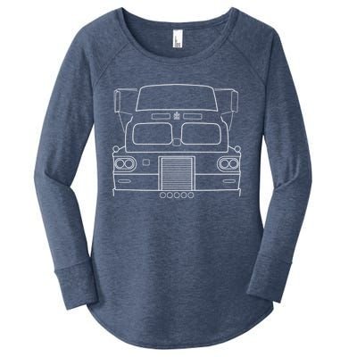 International Harvester Sightliner Classic Truck White Line Funny Gift Women's Perfect Tri Tunic Long Sleeve Shirt