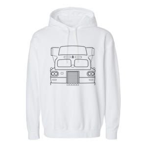 International Harvester Sightliner Classic Truck White Line Funny Gift Garment-Dyed Fleece Hoodie