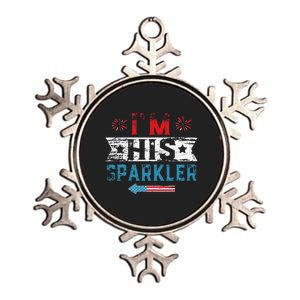 I'm His Sparkler His And Her 4th Of July Matching Couples Metallic Star Ornament