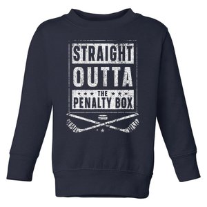 Ice Hockey Straight Outta Penalty Box Funny Toddler Sweatshirt