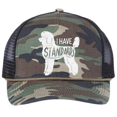 I Have Standards Poodle Funny Humor Pet Dog Lover Owner Gift Retro Rope Trucker Hat Cap