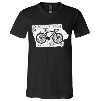Iowa Home State Bike Cycling & Triathlon Gift V-Neck T-Shirt