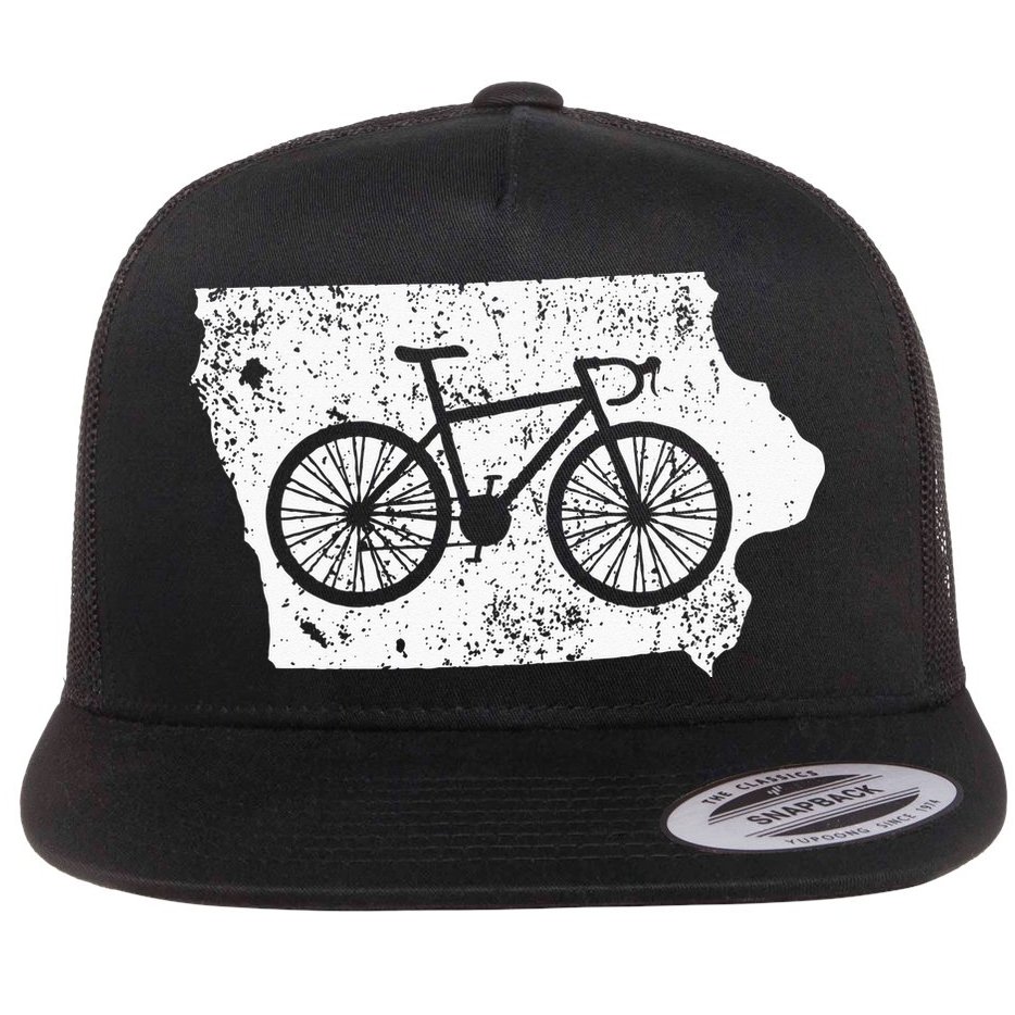Iowa Home State Bike Cycling & Triathlon Gift Flat Bill Trucker Hat