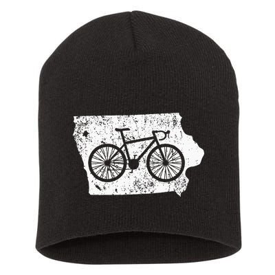 Iowa Home State Bike Cycling & Triathlon Gift Short Acrylic Beanie
