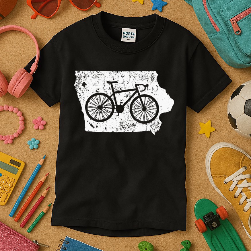 Iowa Home State Bike Cycling & Triathlon Gift Kids T-Shirt