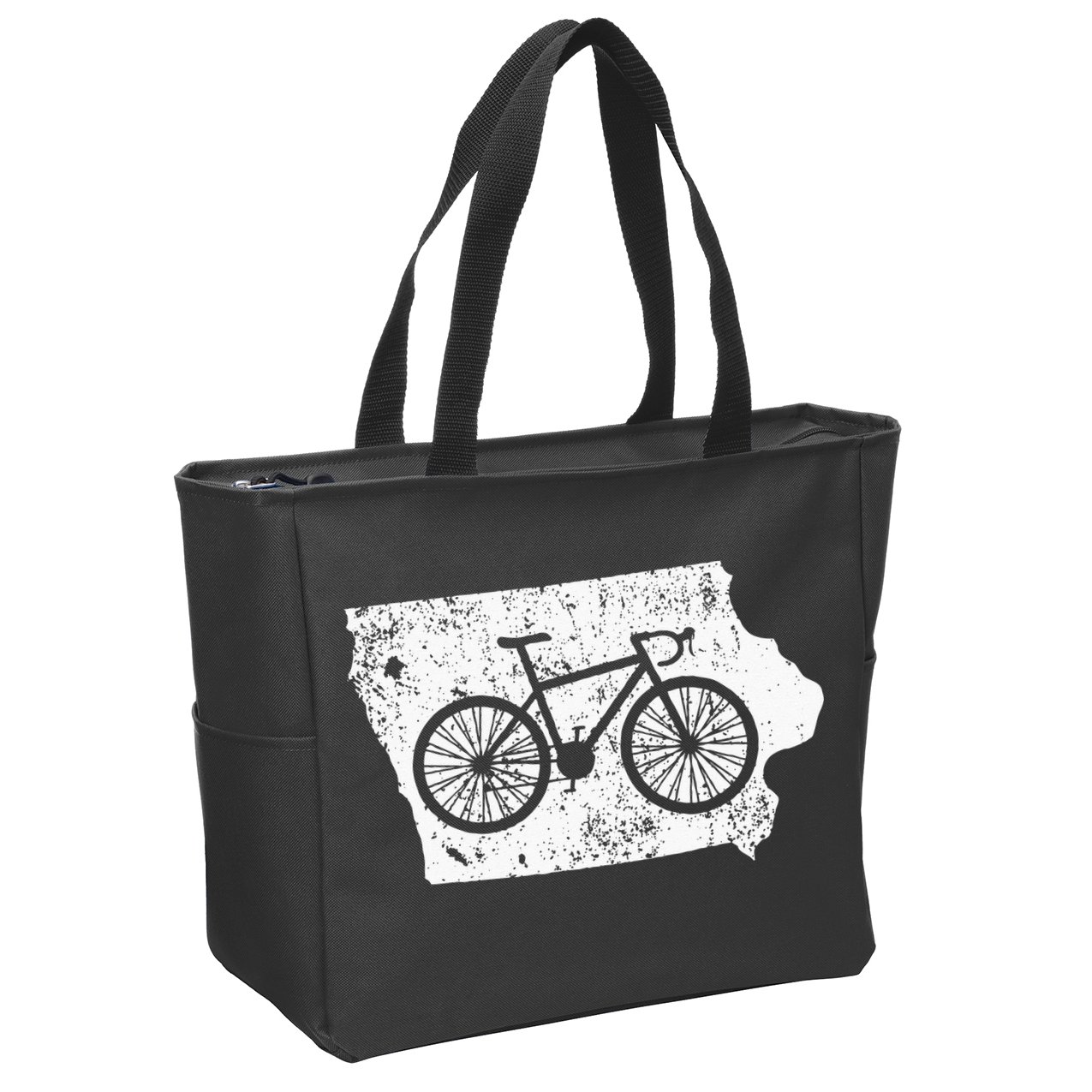 Iowa Home State Bike Cycling & Triathlon Gift Zip Tote Bag