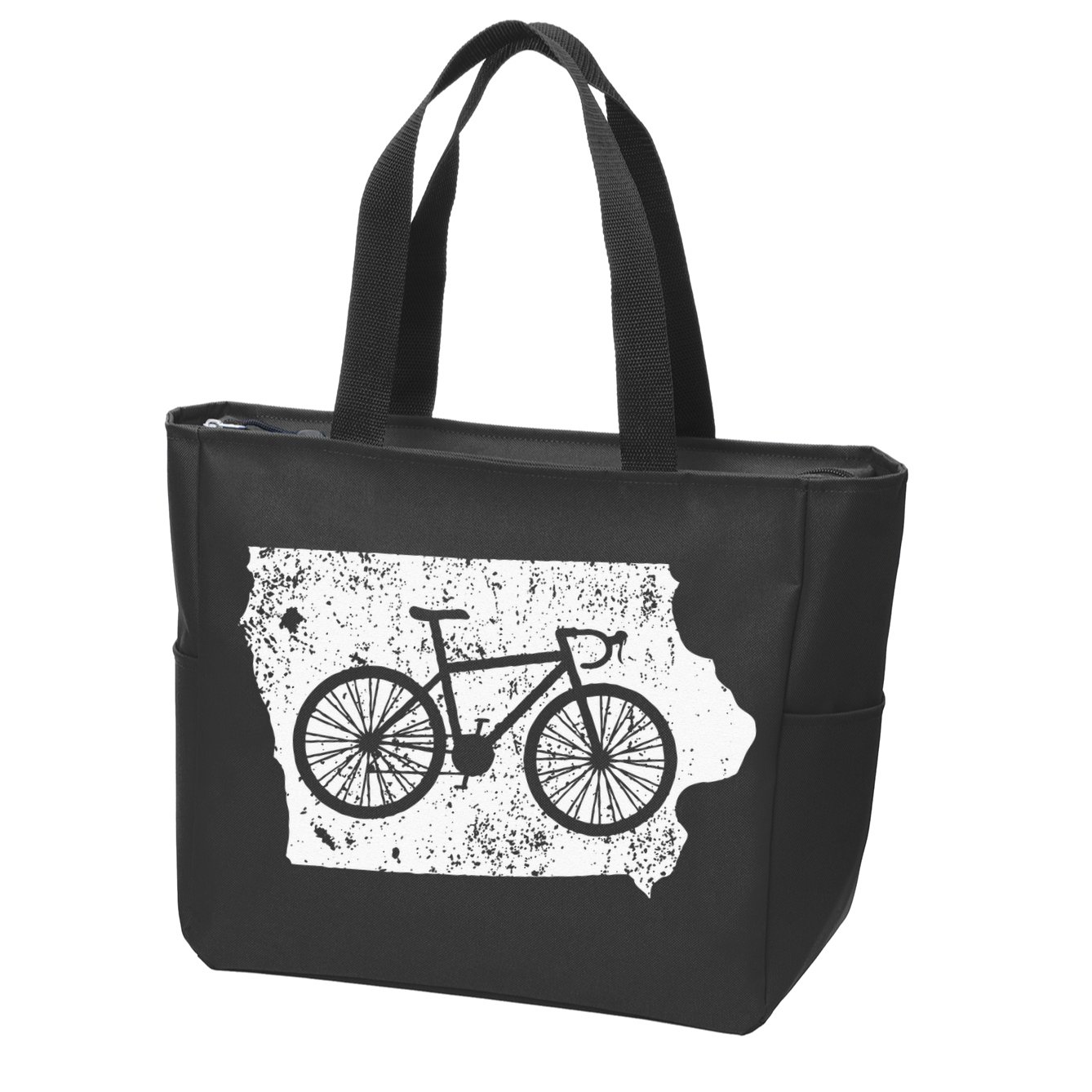 Iowa Home State Bike Cycling & Triathlon Gift Zip Tote Bag
