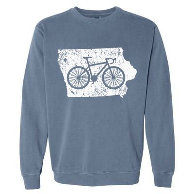 Iowa Home State Bike Cycling & Triathlon Gift Garment-Dyed Sweatshirt