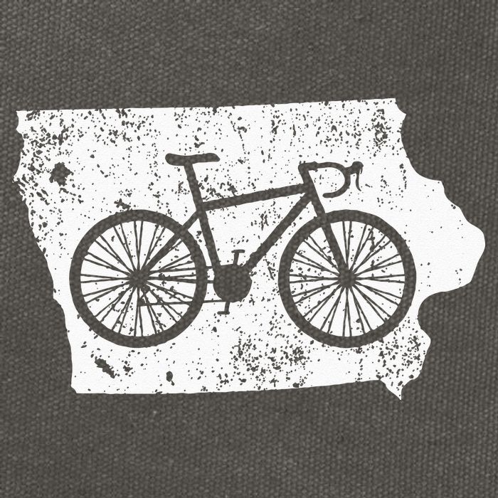 Iowa Home State Bike Cycling & Triathlon Gift Cotton Canvas Backpack