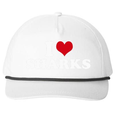 I Heart Sharks Snapback Five-Panel Rope Hat