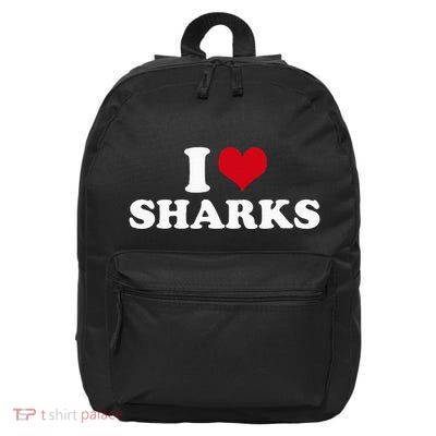 I Heart Sharks 16 in Basic Backpack