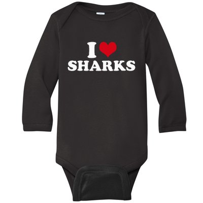 I Heart Sharks Baby Long Sleeve Bodysuit