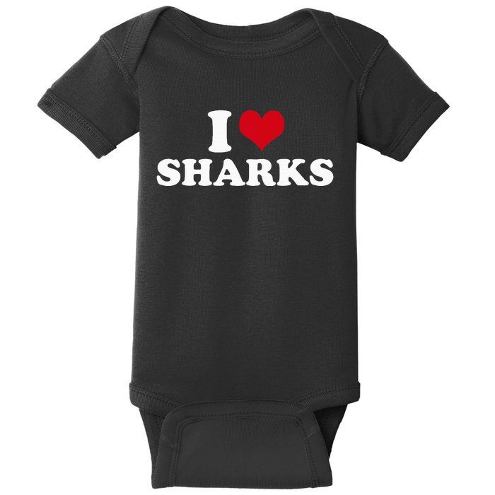 I Heart Sharks Baby Bodysuit