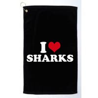 I Heart Sharks Golf Towel