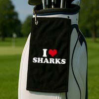 I Heart Sharks Golf Towel