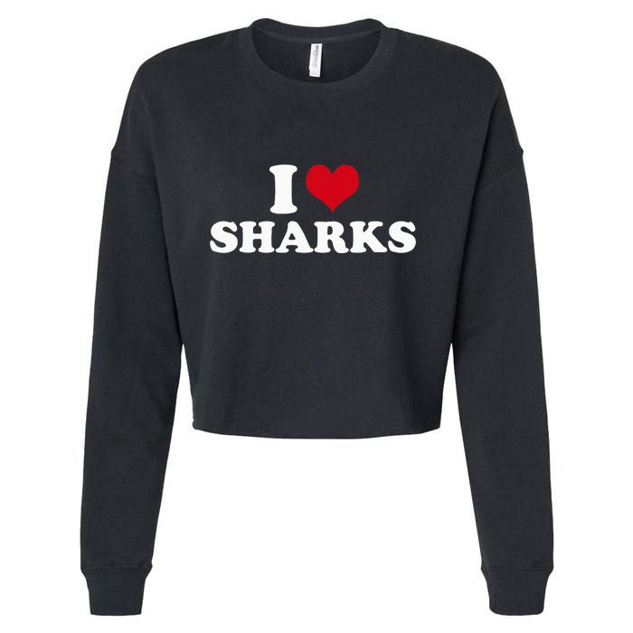 I Heart Sharks Cropped Pullover Crew