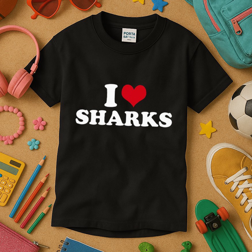 I Heart Sharks Kids T-Shirt