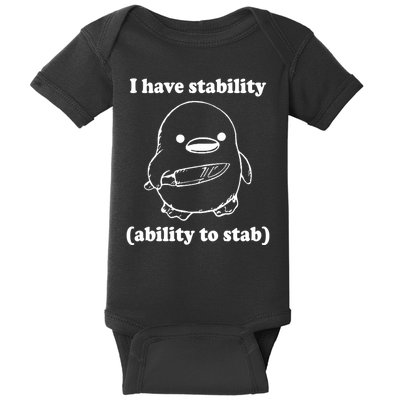 I Have Stability Ability To Stab Funny Baby Bodysuit