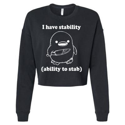 I Have Stability Ability To Stab Funny Cropped Pullover Crew