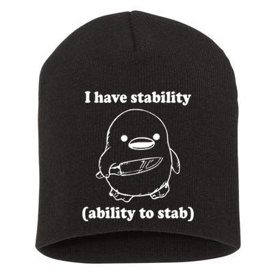 I Have Stability Ability To Stab Funny Short Acrylic Beanie