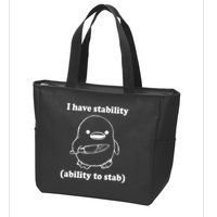 I Have Stability Ability To Stab Funny Zip Tote Bag