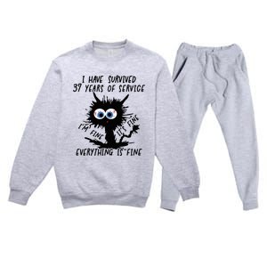 I Have Survived 37 Years Of Of Service IM Fine Premium Crewneck Sweatsuit Set