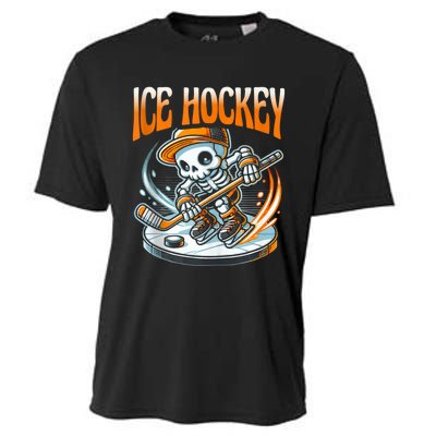 Ice Hockey Skeleton Cooling Performance Crew T-Shirt