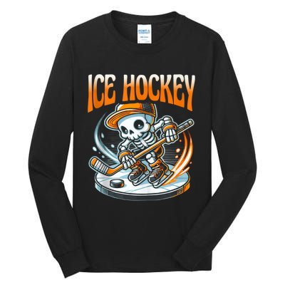 Ice Hockey Skeleton Tall Long Sleeve T-Shirt