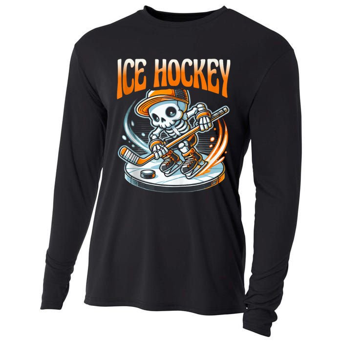 Ice Hockey Skeleton Cooling Performance Long Sleeve Crew