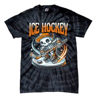 Ice Hockey Skeleton Tie-Dye T-Shirt