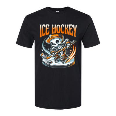 Ice Hockey Skeleton Softstyle CVC T-Shirt